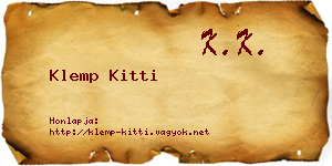 Klemp Kitti névjegykártya
